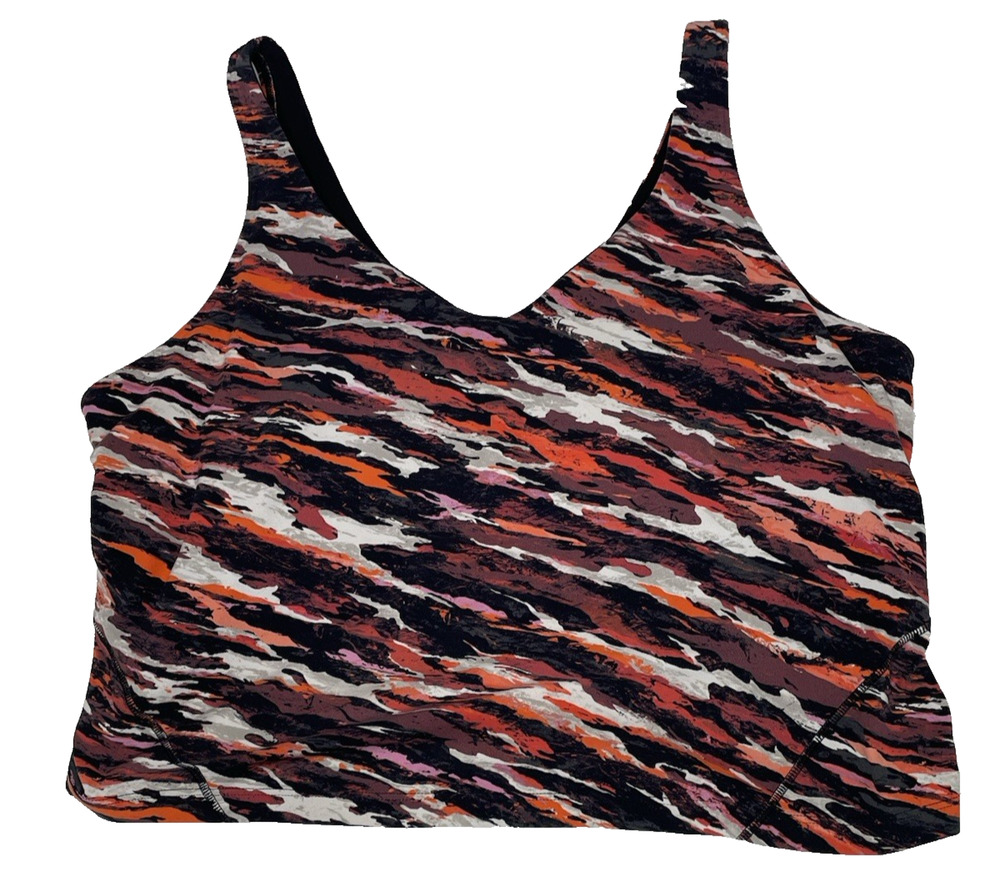 Lululemon Multicolor Abstract Print Strappy Back Sports Bra Women’s